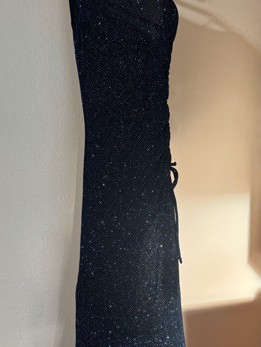 One-Shoulder Embellished Evening Dress in Blue